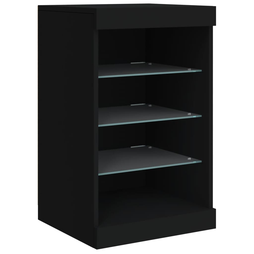 Sideboard with LED Lights Black 123x37x67 cm