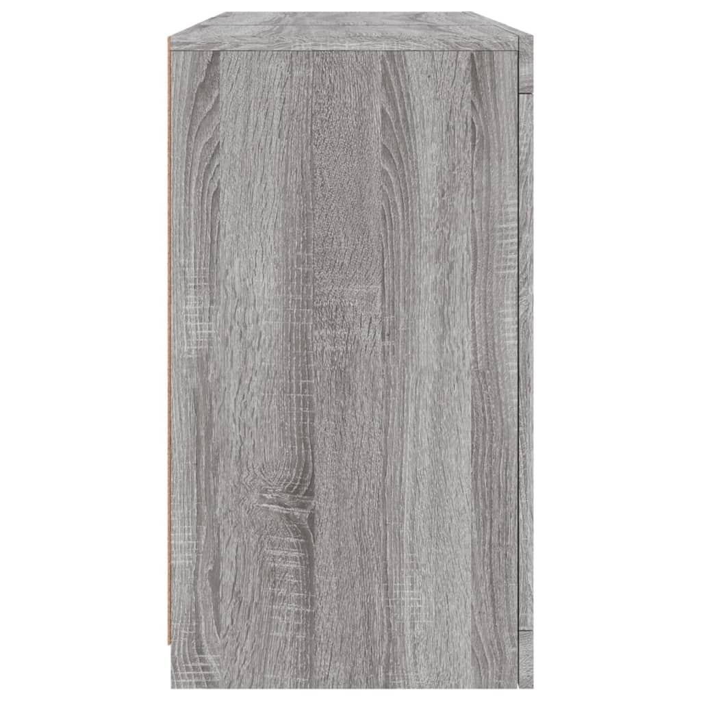 Sideboard with LED Lights Grey Sonoma 123x37x67 cm
