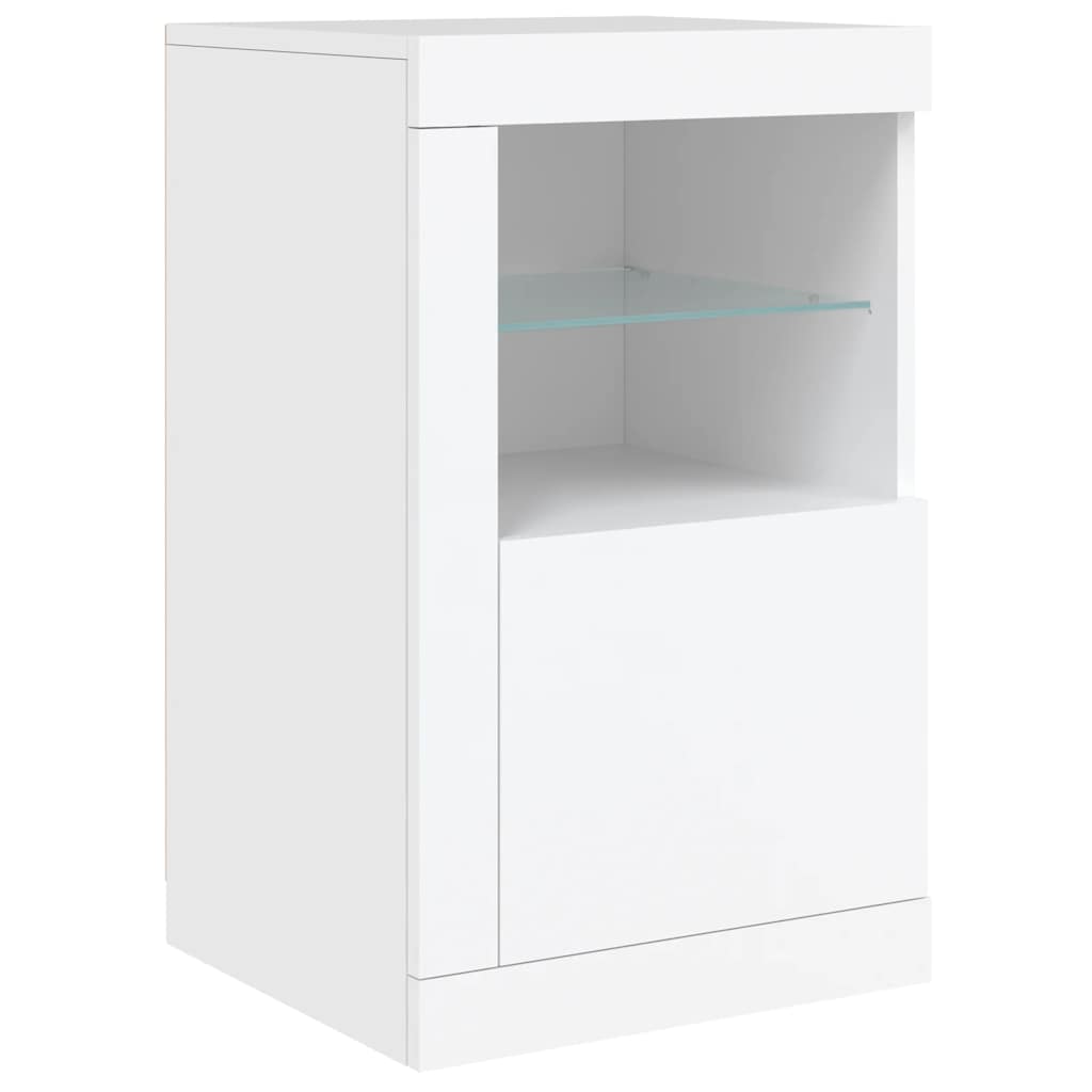 Sideboard with LED Lights White 142.5x37x67 cm