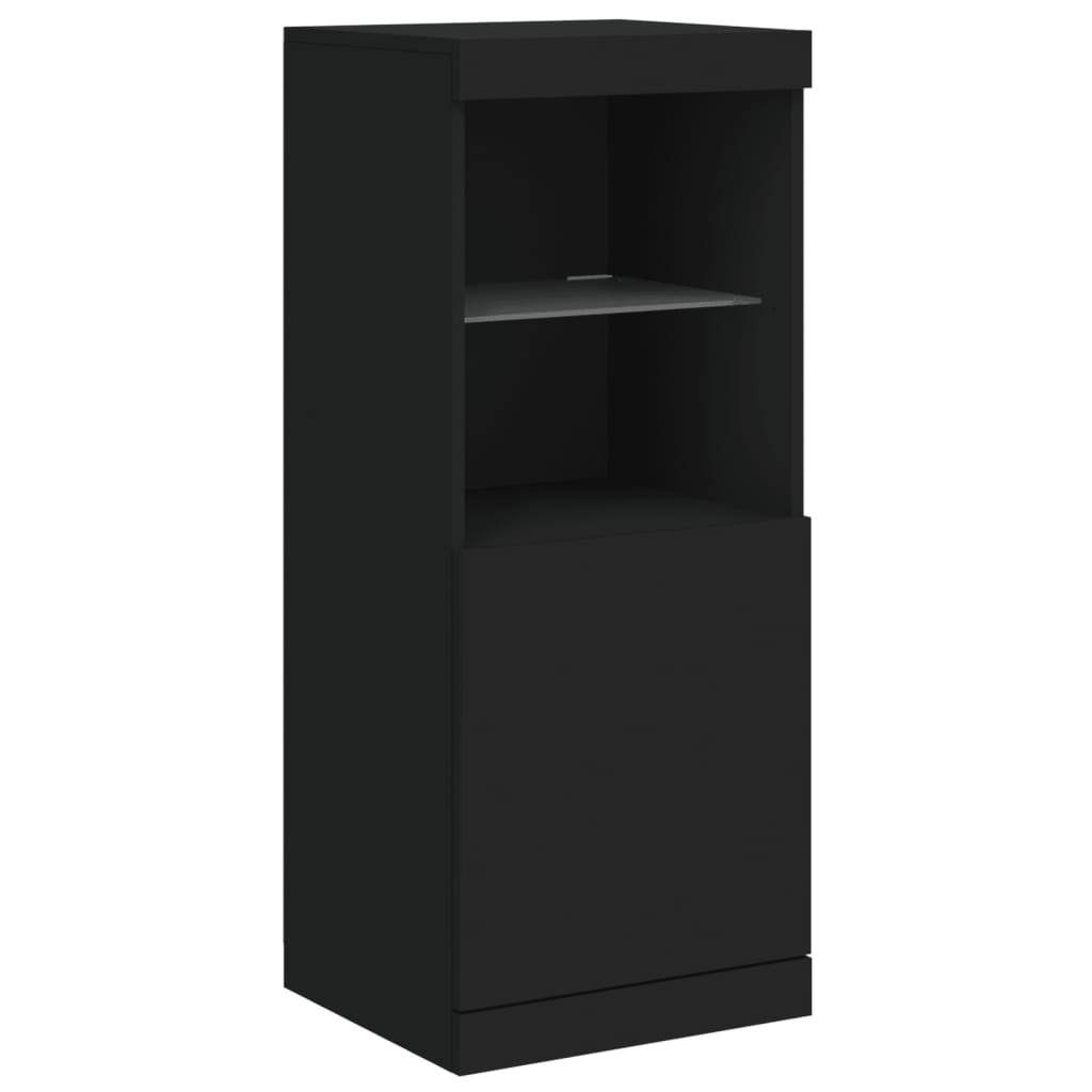 vidaXL Sideboards with LED Lights 3 pcs Black Engineered Wood