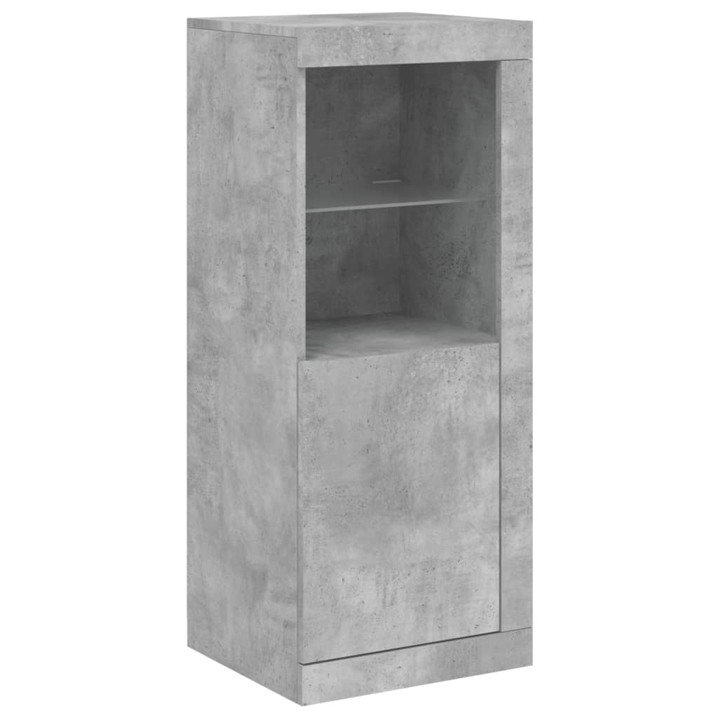 Sideboards with LED Lights 3 pcs Concrete Grey Engineered Wood