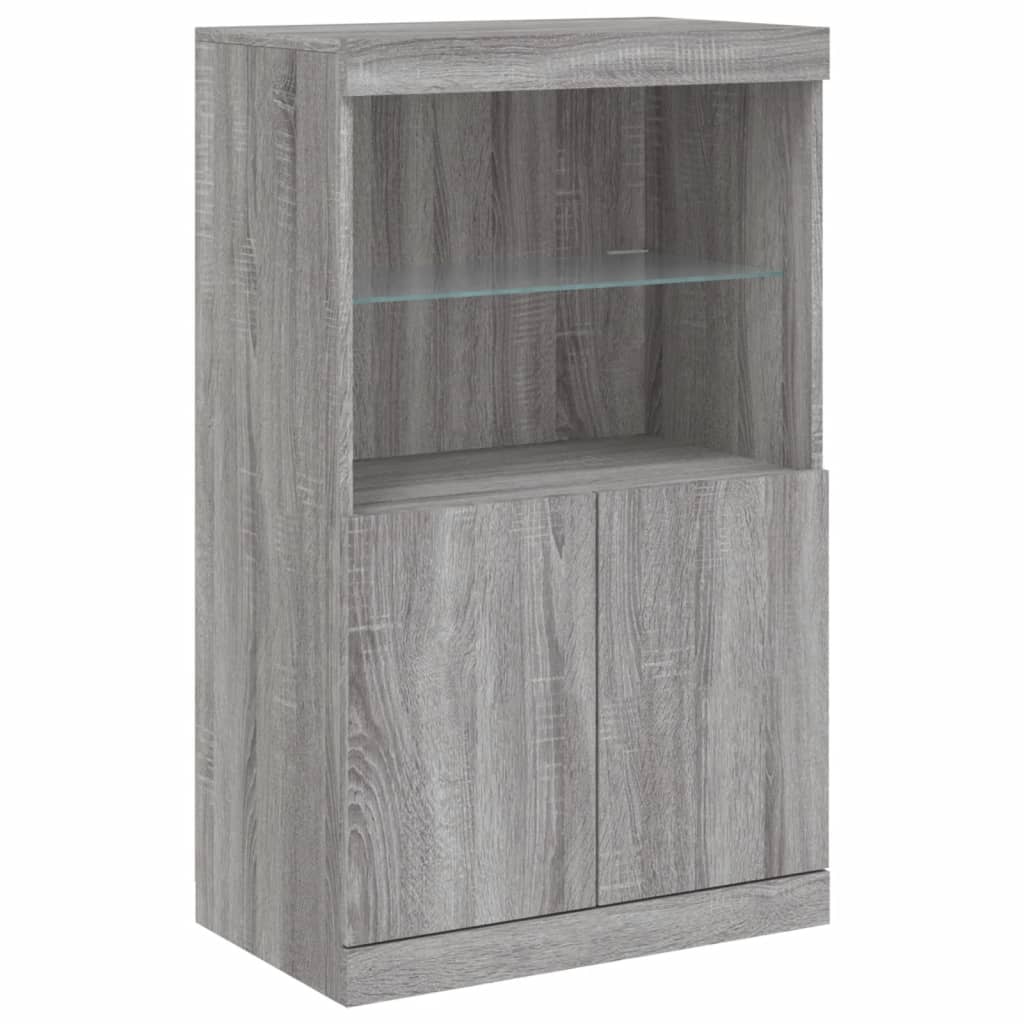 vidaXL Sideboards with LED Lights 3 pcs Grey Sonoma Engineered Wood