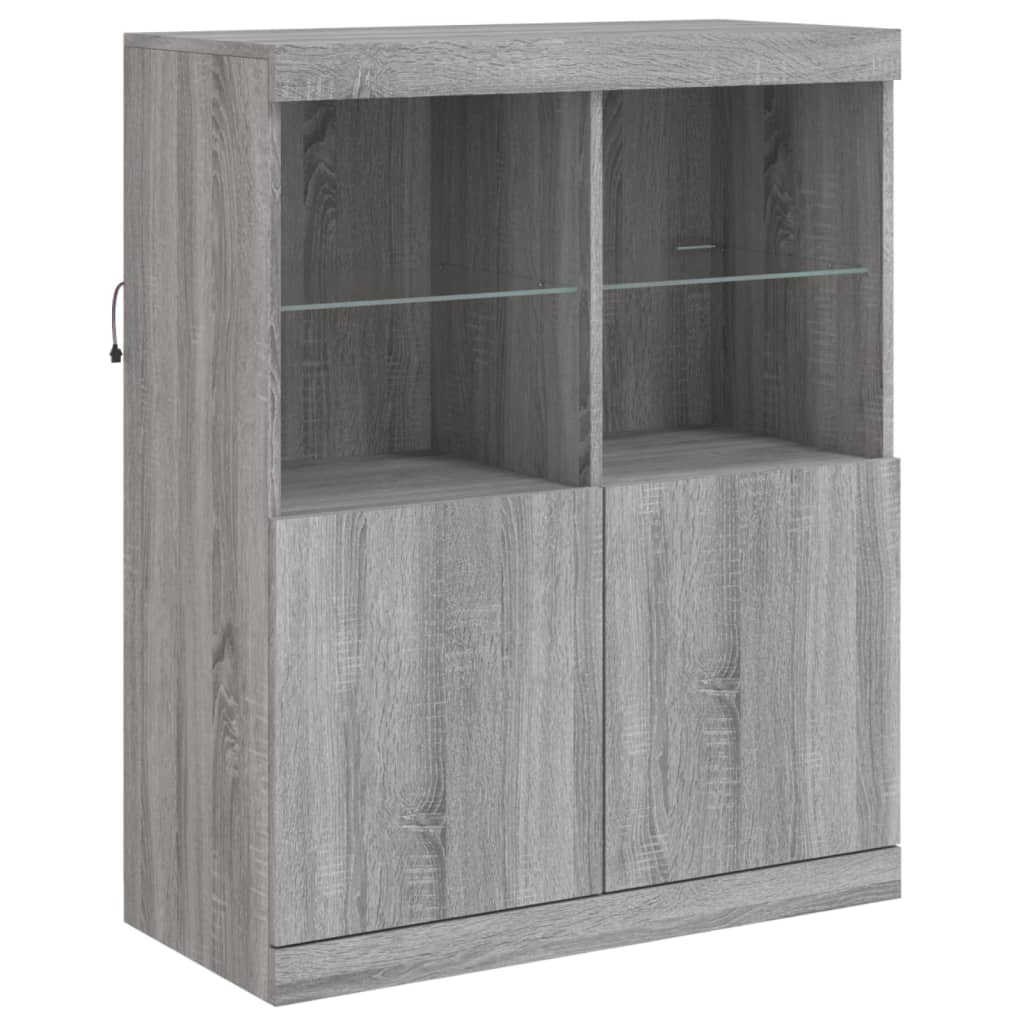 vidaXL Sideboards with LED Lights 3 pcs Grey Sonoma Engineered Wood