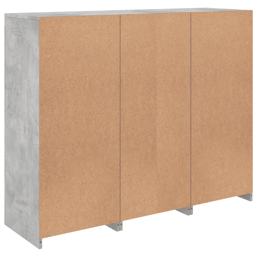 Sideboards with LED Lights 3 pcs Concrete Grey Engineered Wood