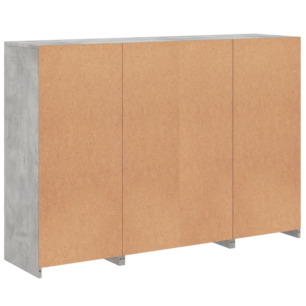 Sideboards with LED Lights 3 pcs Concrete Grey Engineered Wood