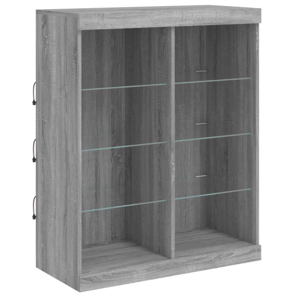 vidaXL Sideboards with LED Lights 3 pcs Grey Sonoma Engineered Wood