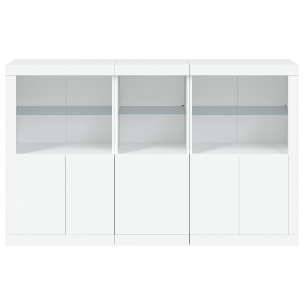 vidaXL Sideboard with LED Lights White 162x37x100 cm