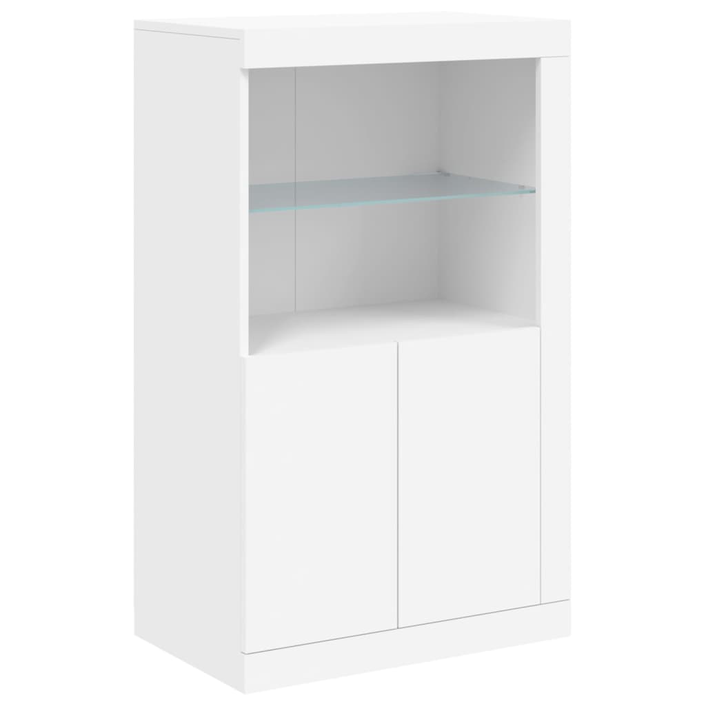 vidaXL Sideboard with LED Lights White 162x37x100 cm