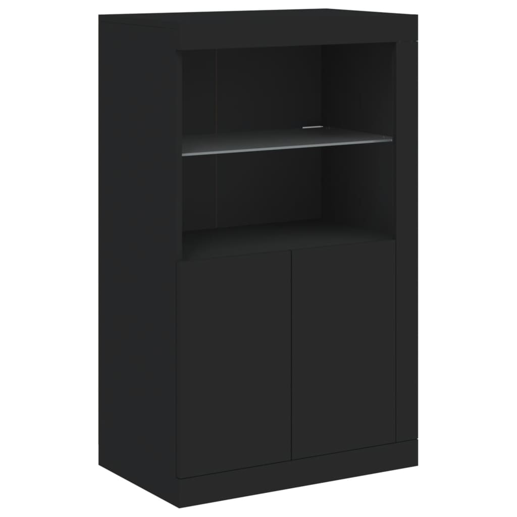 vidaXL Sideboard with LED Lights Black 162x37x100 cm