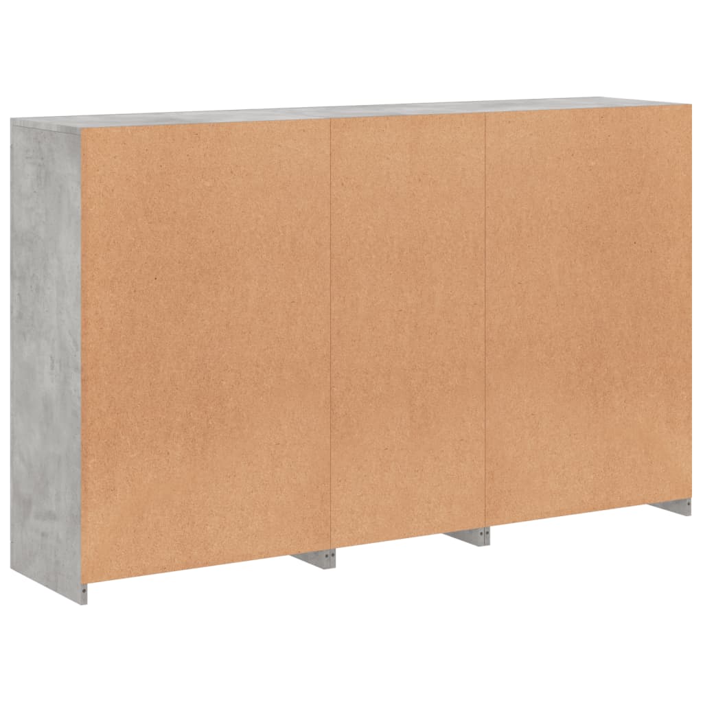 vidaXL Sideboard with LED Lights Concrete Grey 162x37x100 cm