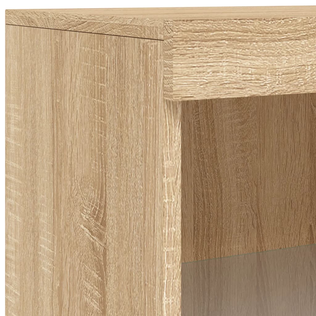 vidaXL Sideboard with LED Lights Sonoma Oak 181.5x37x100 cm