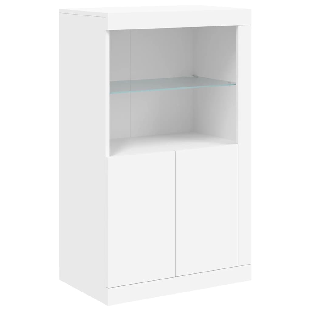 Sideboard with LED Lights White 162x37x100 cm