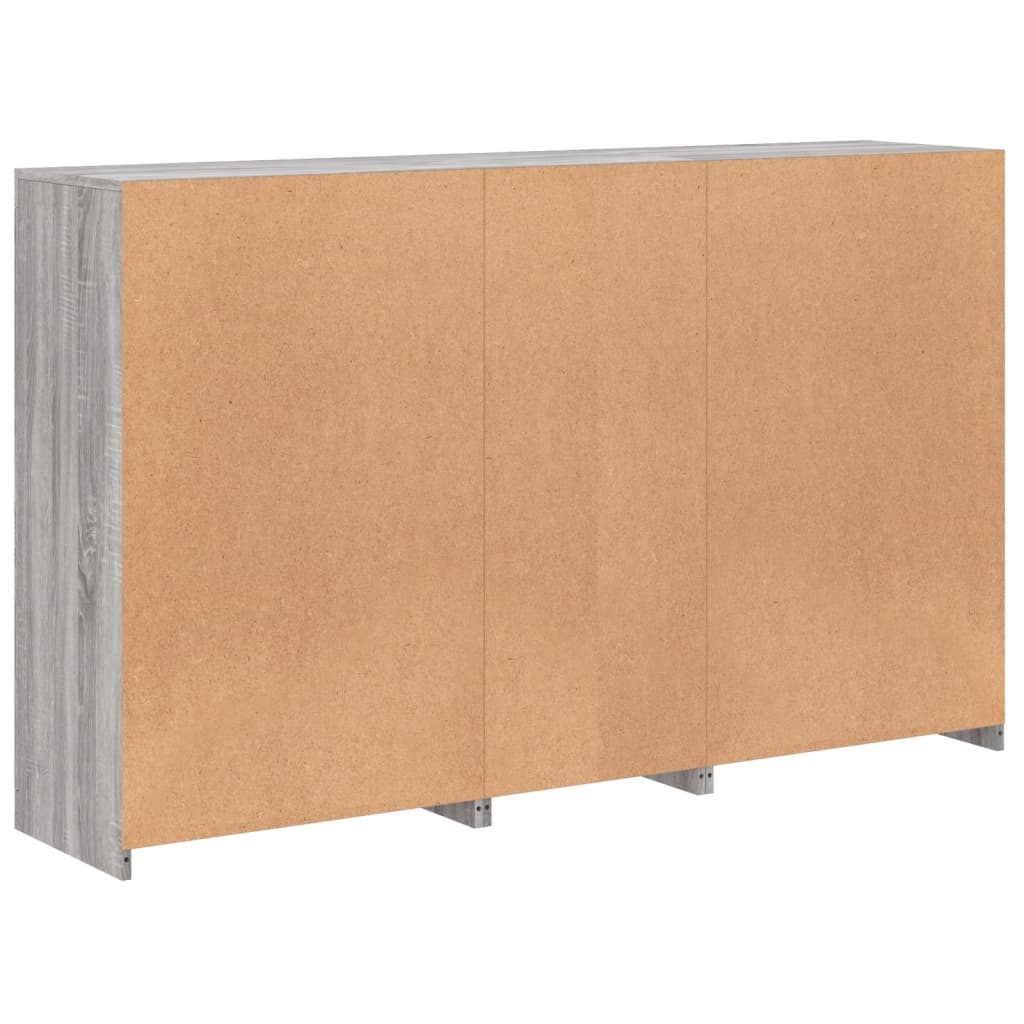 Sideboard with LED Lights Grey Sonoma 162x37x100 cm