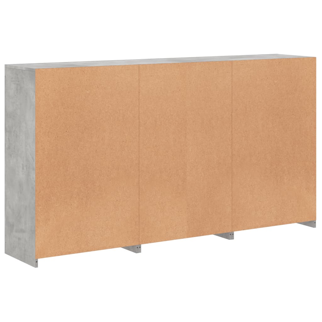 vidaXL Sideboard with LED Lights Concrete Grey 181.5x37x100 cm