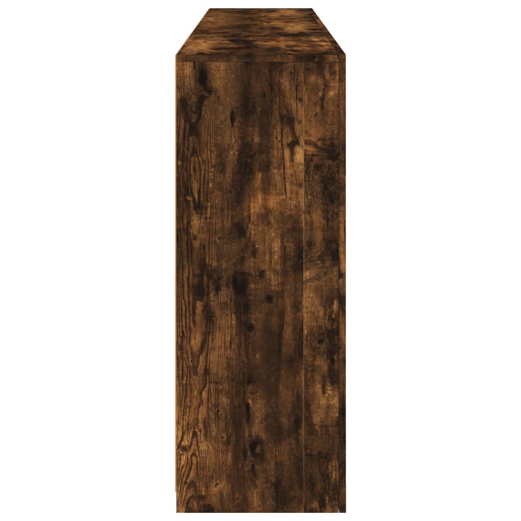 Sideboard with LED Lights Smoked Oak 181.5x37x100 cm