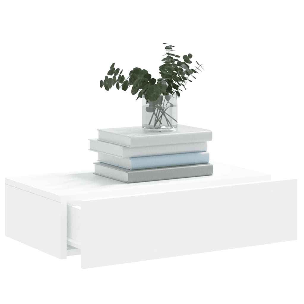 TV Cabinet with LED Lights White 60x35x15,5 cm
