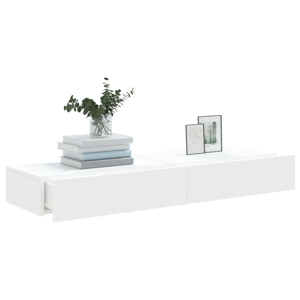 2 Piece TV Cabinet Set with LED Lights White 60x35x15,5 cm