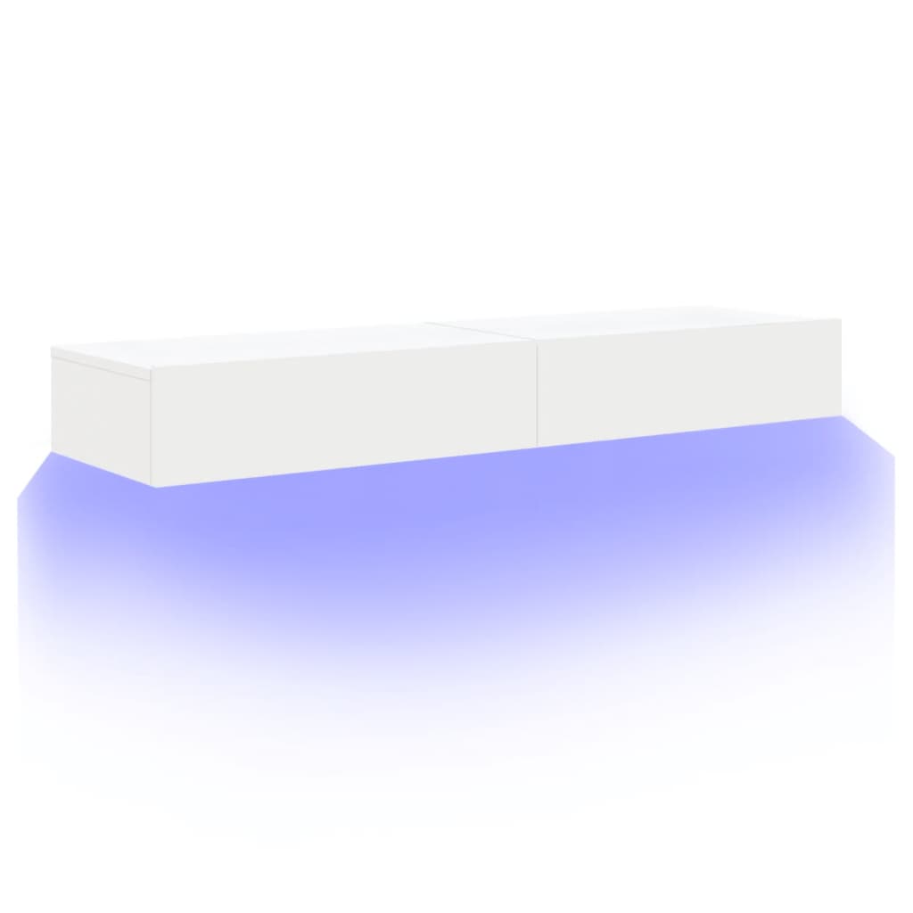 2 Piece TV Cabinet Set with LED Lights White 60x35x15,5 cm