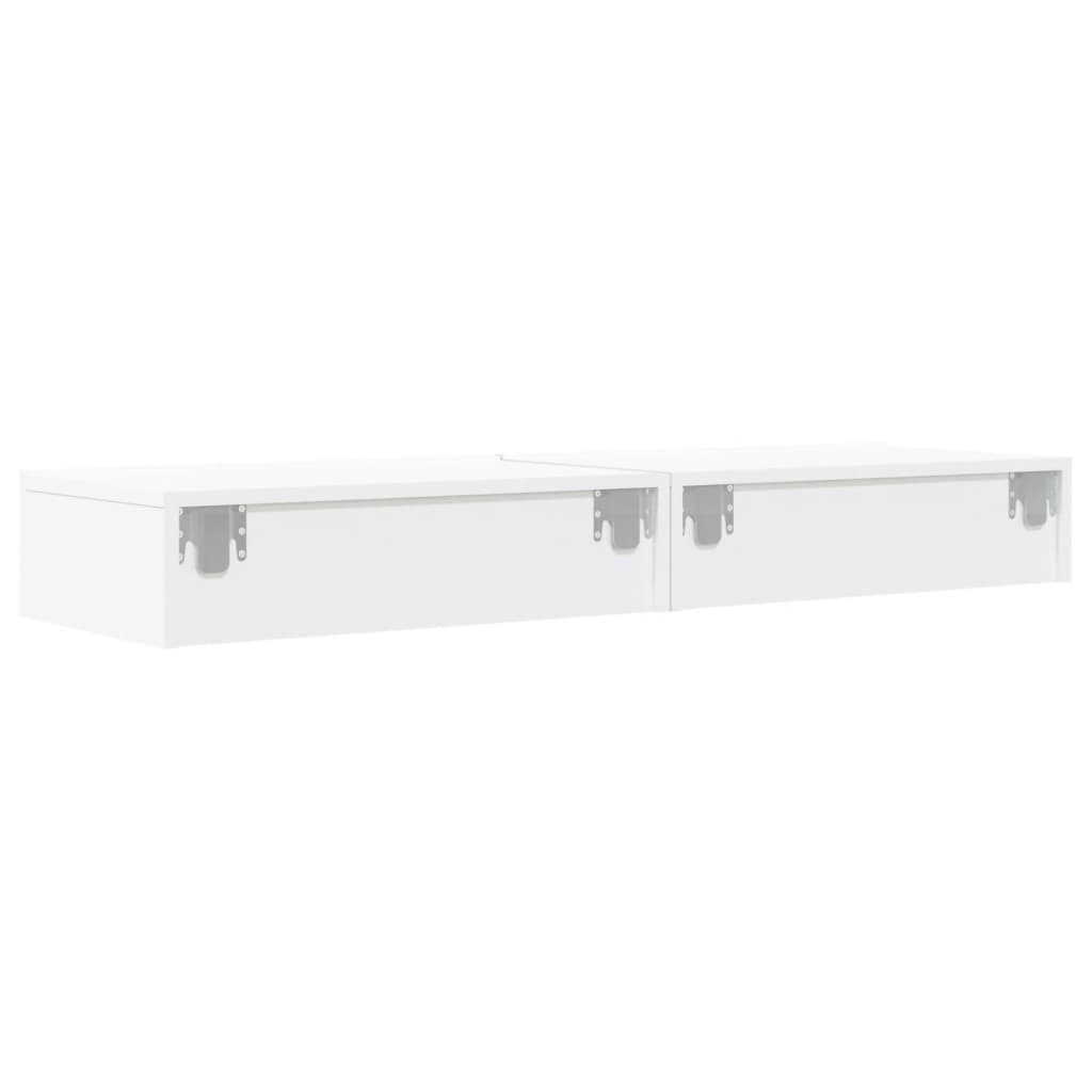 vidaXL TV Cabinets with LED Lights 2 pcs White 60x35x15.5 cm