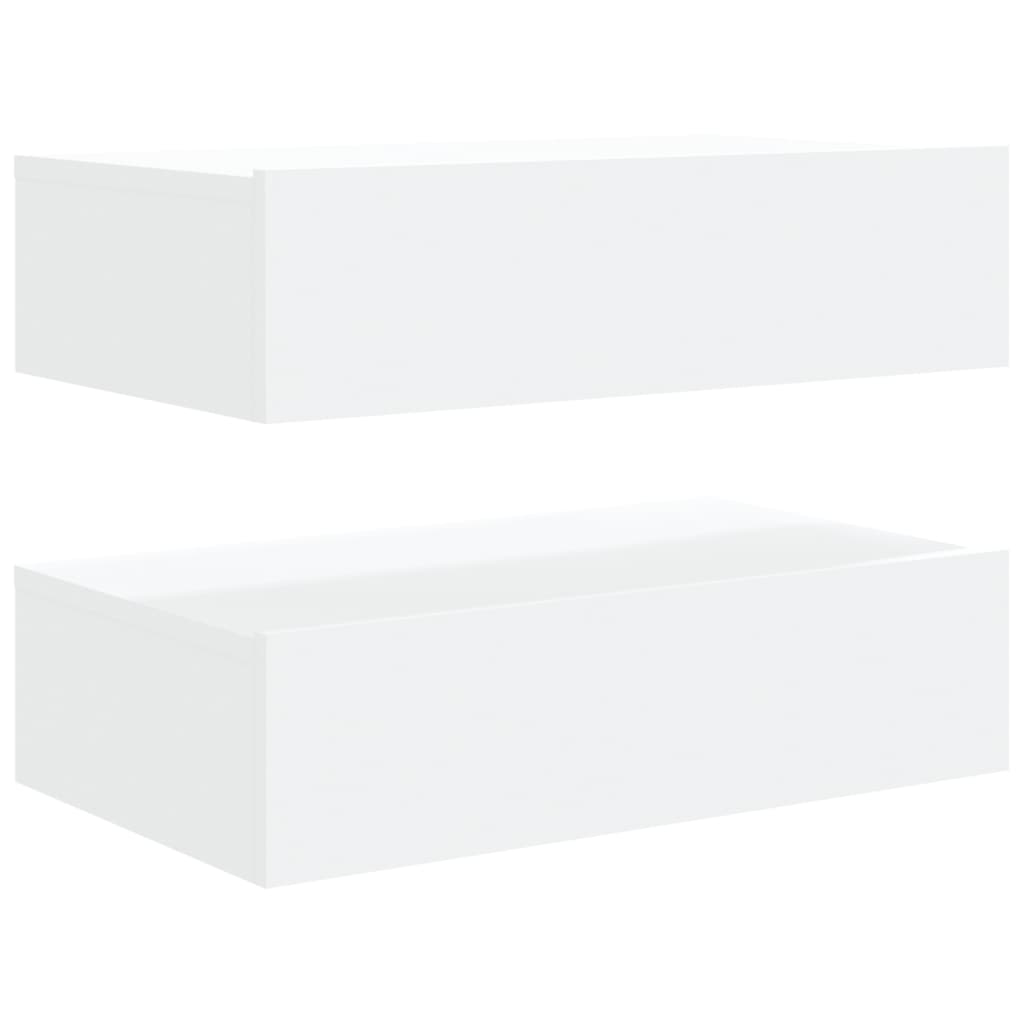 vidaXL TV Cabinets with LED Lights 2 pcs White 60x35x15.5 cm