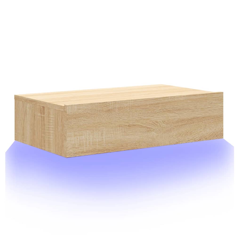 TV Cabinet with LED Lights Sonoma Oak 60x35x15,5 cm