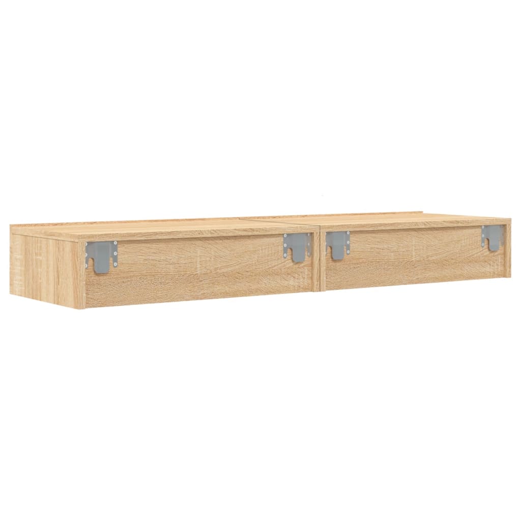 2 Piece TV Cabinet Set with LED Lights Sonoma Oak 60x35x15,5 cm
