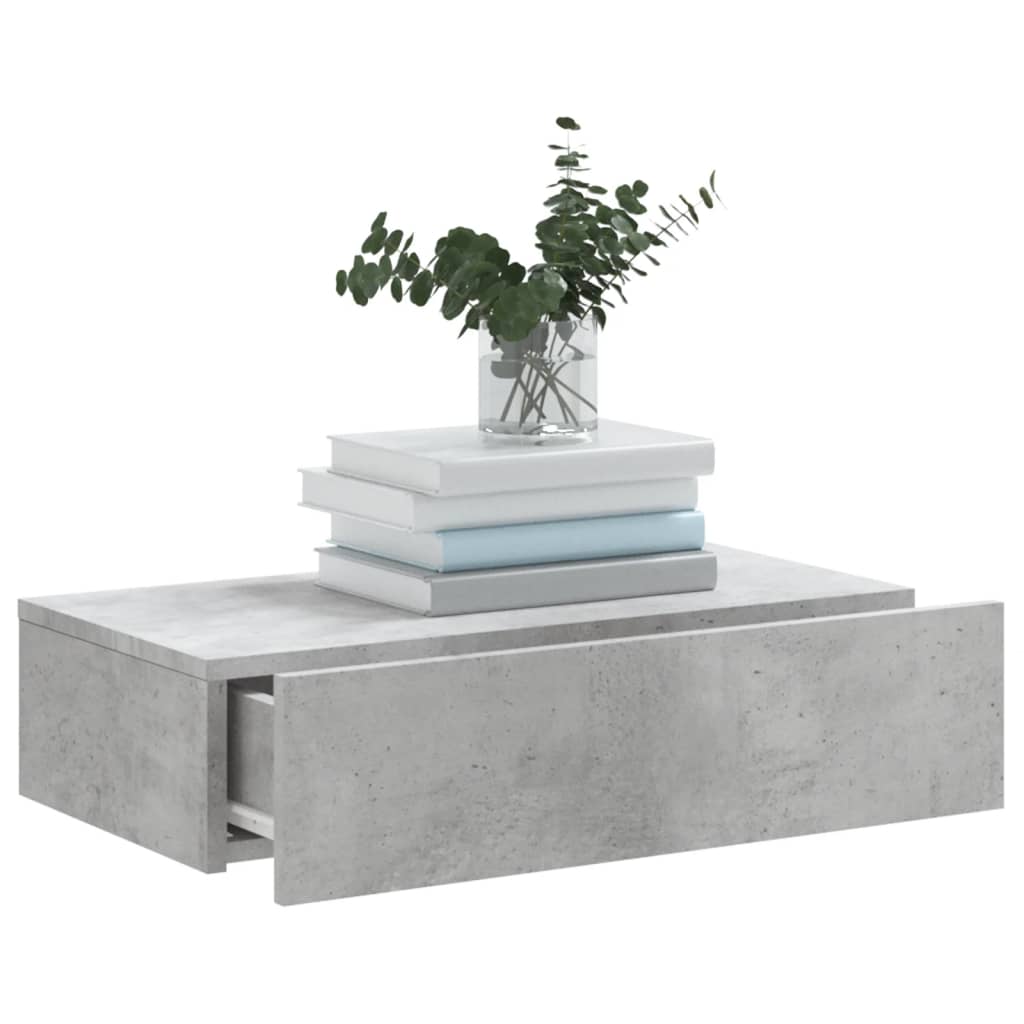 TV Cabinet with LED Lights Concrete Grey 60x35x15,5 cm