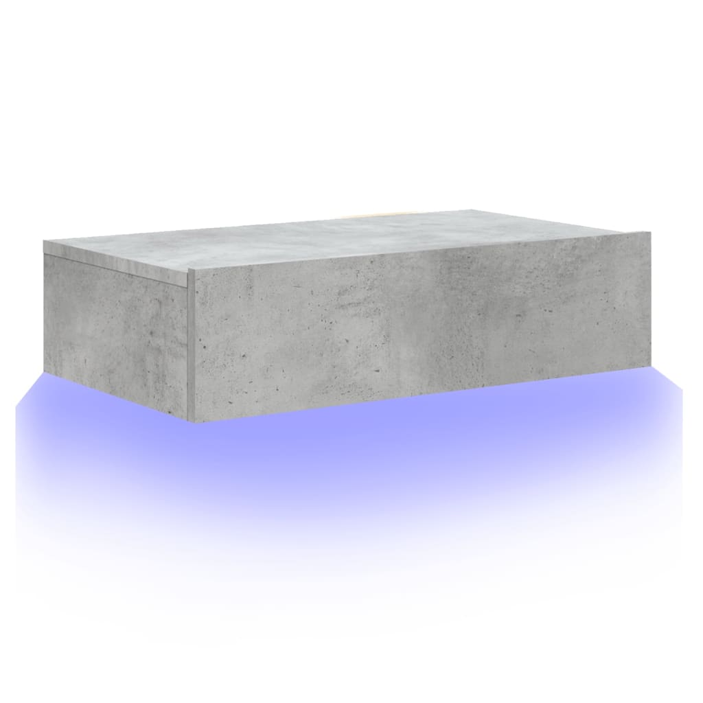 TV Cabinet with LED Lights Concrete Grey 60x35x15,5 cm