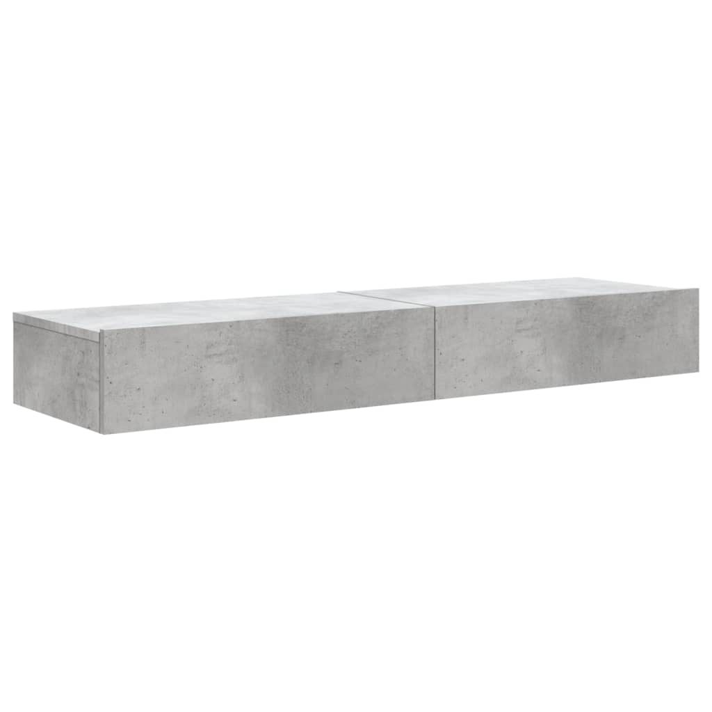 2 Piece TV Cabinet Set with LED Lights Concrete Grey 60x35x15,5 cm