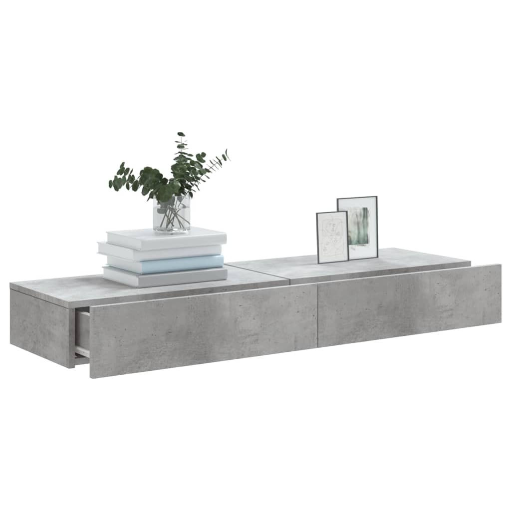 2 Piece TV Cabinet Set with LED Lights Concrete Grey 60x35x15,5 cm