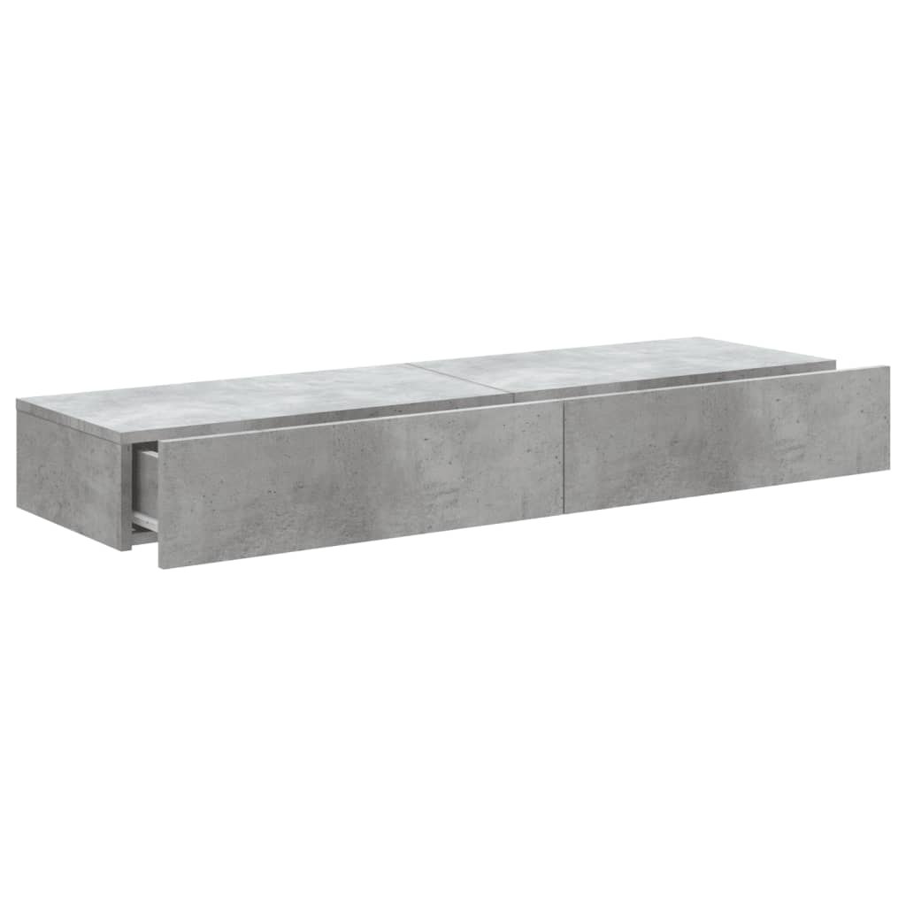 2 Piece TV Cabinet Set with LED Lights Concrete Grey 60x35x15,5 cm