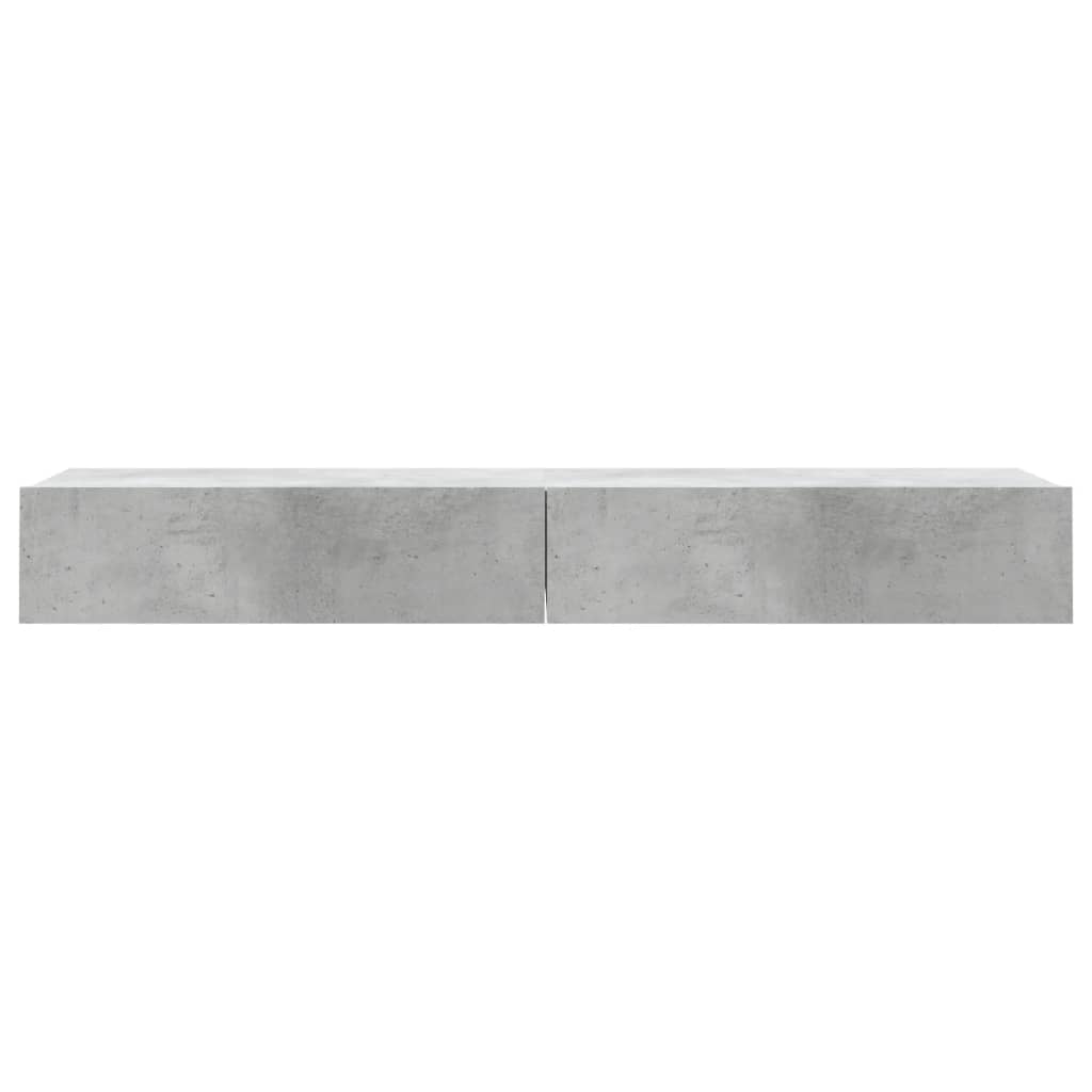 2 Piece TV Cabinet Set with LED Lights Concrete Grey 60x35x15,5 cm