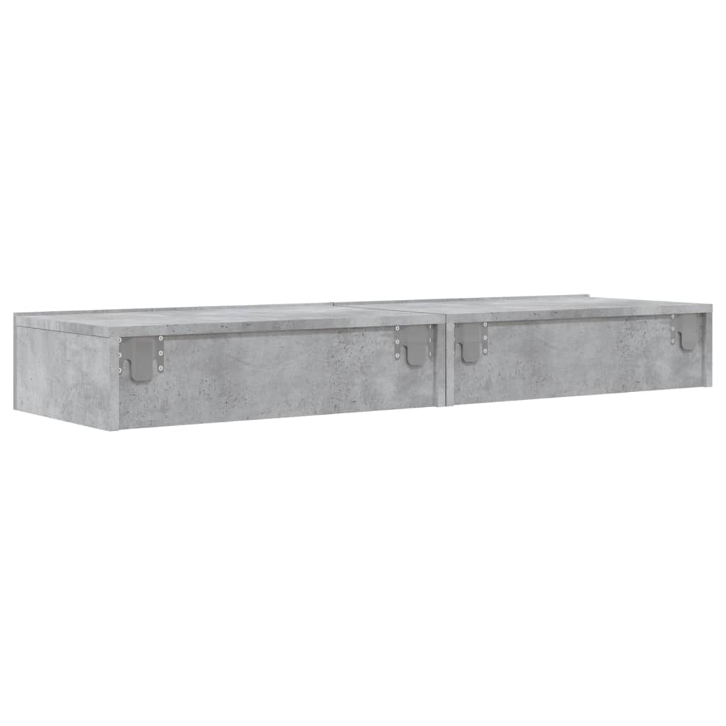 2 Piece TV Cabinet Set with LED Lights Concrete Grey 60x35x15,5 cm