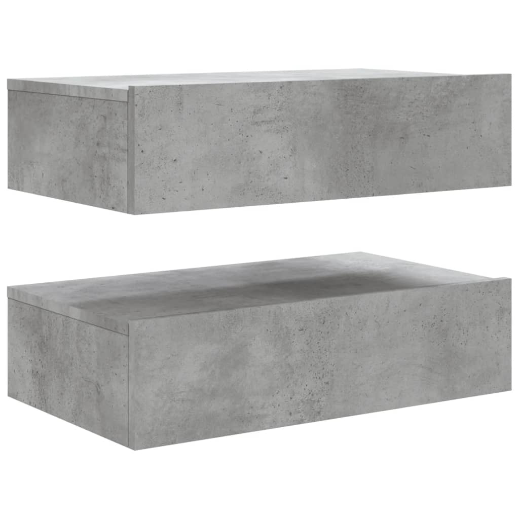 2 Piece TV Cabinet Set with LED Lights Concrete Grey 60x35x15,5 cm