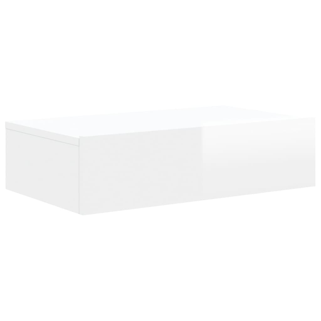 vidaXL TV Cabinet with LED Lights High Gloss White 60x35x15.5 cm