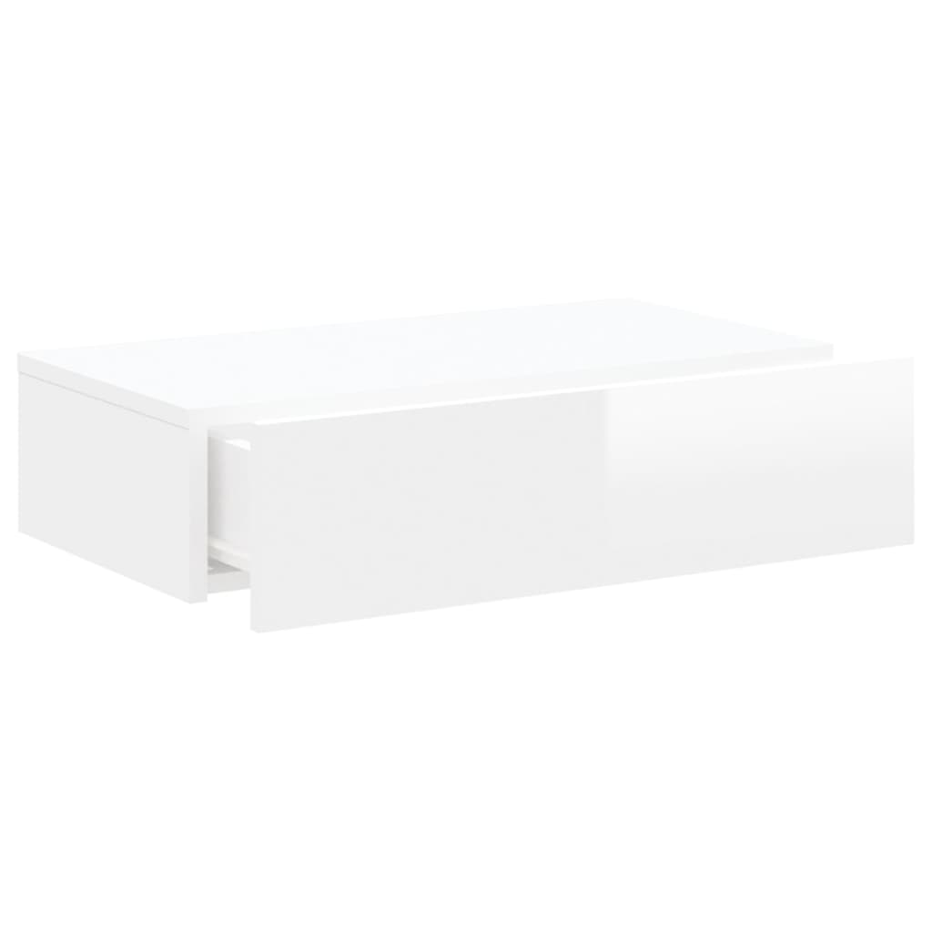 vidaXL TV Cabinet with LED Lights High Gloss White 60x35x15.5 cm