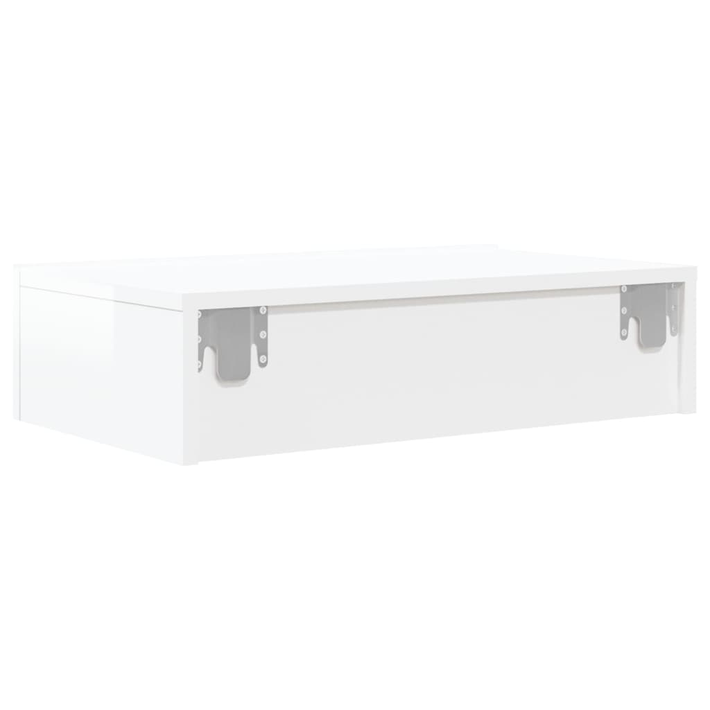 vidaXL TV Cabinet with LED Lights High Gloss White 60x35x15.5 cm