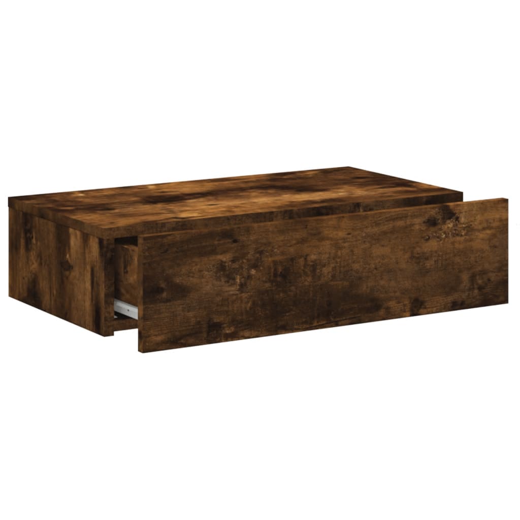 TV Cabinet with LED Lights Smoked Oak 60x35x15,5 cm