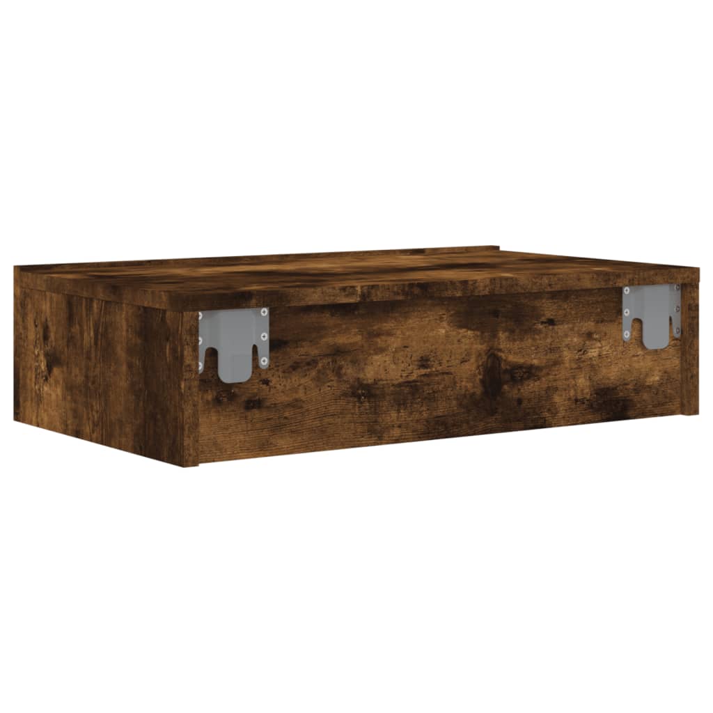 TV Cabinet with LED Lights Smoked Oak 60x35x15,5 cm