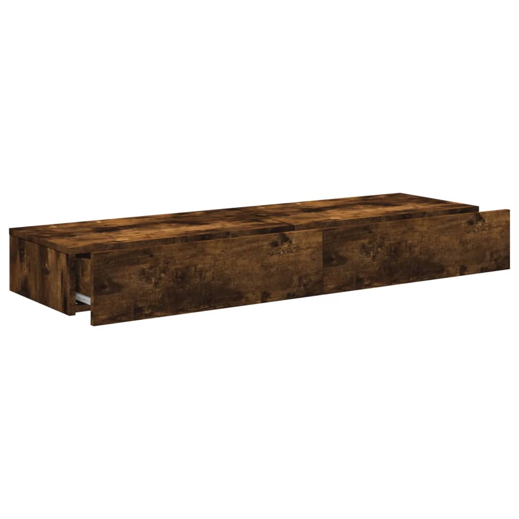 2 Piece TV Cabinet Set with LED Lights Smoked Oak 60x35x15,5 cm