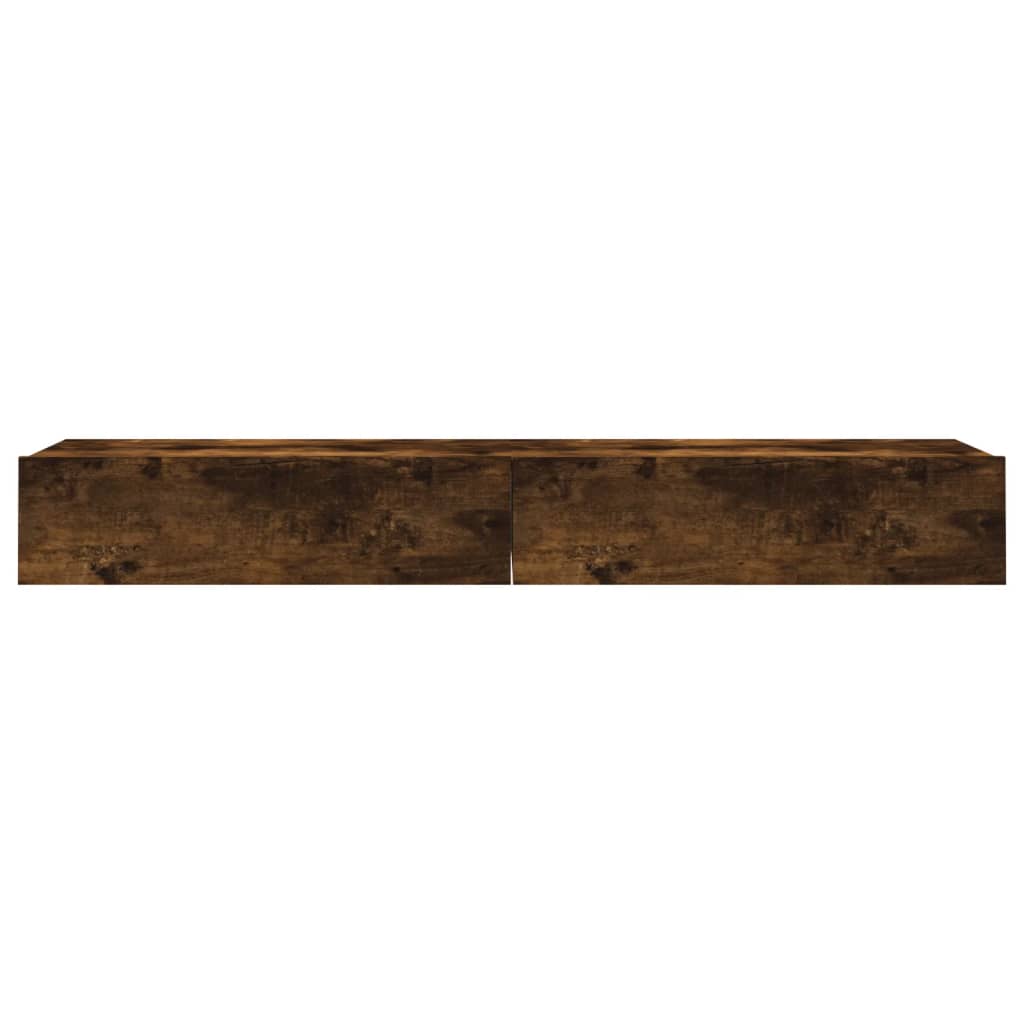 2 Piece TV Cabinet Set with LED Lights Smoked Oak 60x35x15,5 cm