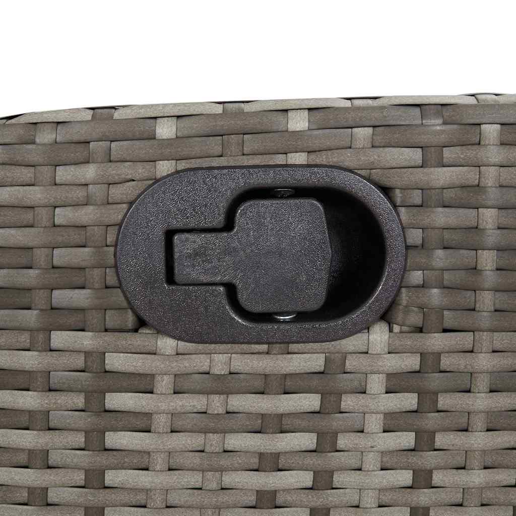Reclining Garden Chair with Footrest Grey Poly Rattan (US only)
