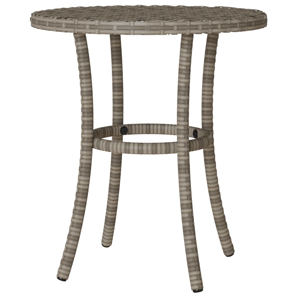 3 Piece Bistro Set with Cushions Grey Poly Rattan (US only)