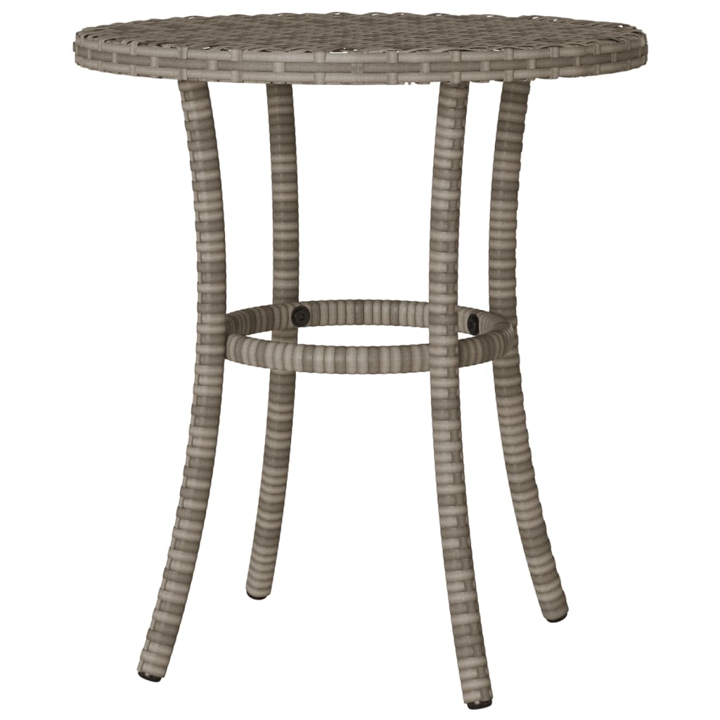3 Piece Bistro Set with Cushions Grey Poly Rattan (US only)