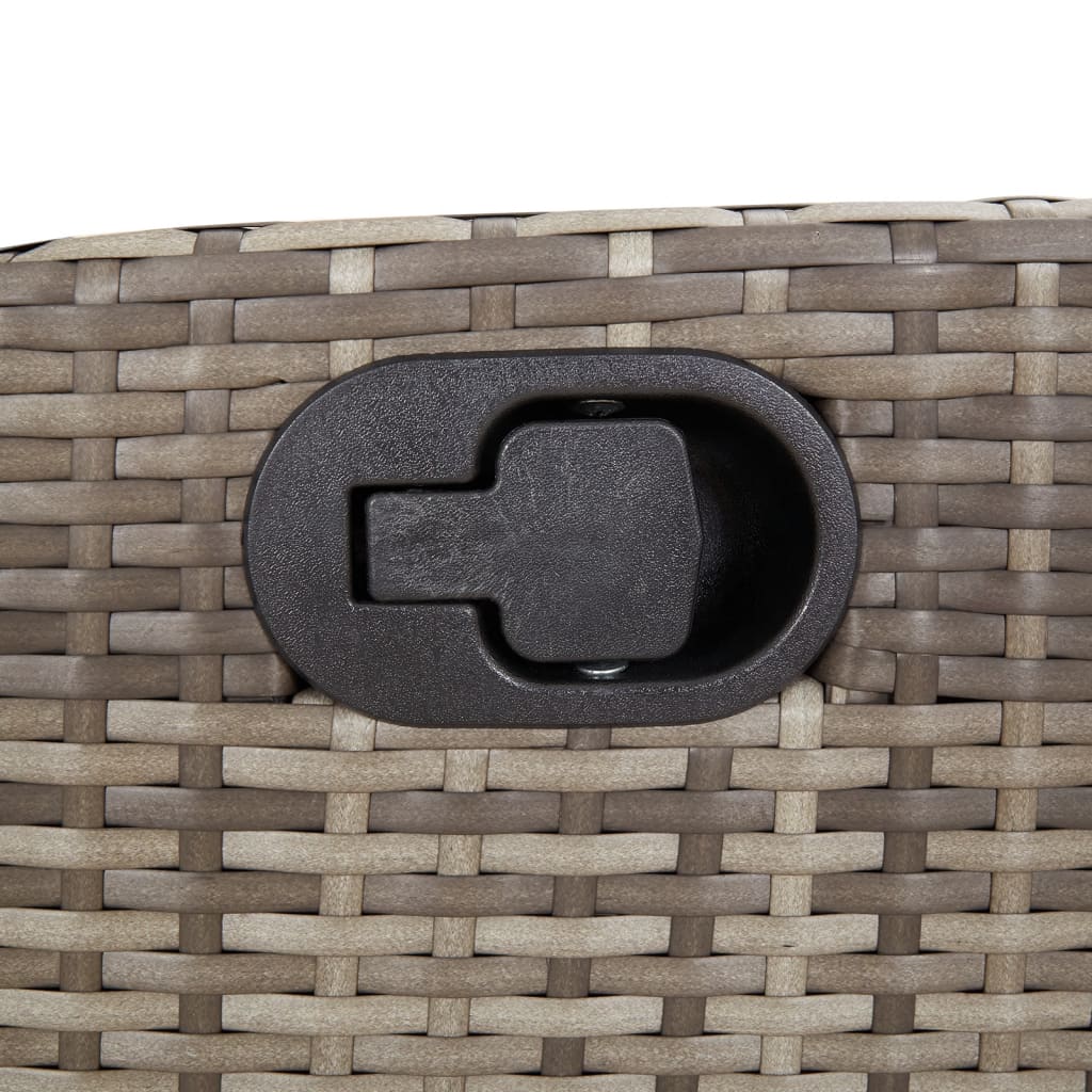 Reclining Garden Chair with Footrest Grey Poly Rattan (US only)