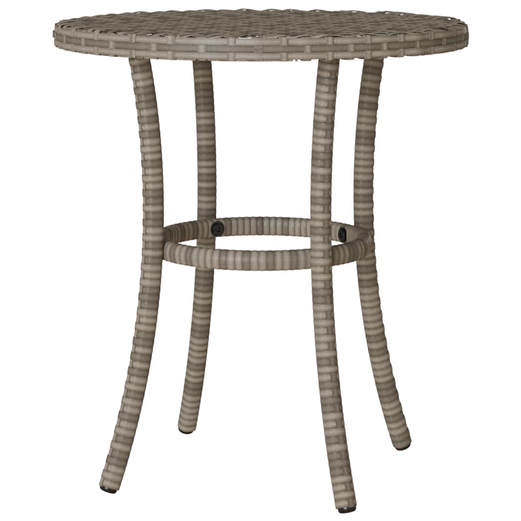 3 Piece Bistro Set with Cushions Grey Poly Rattan (US only)