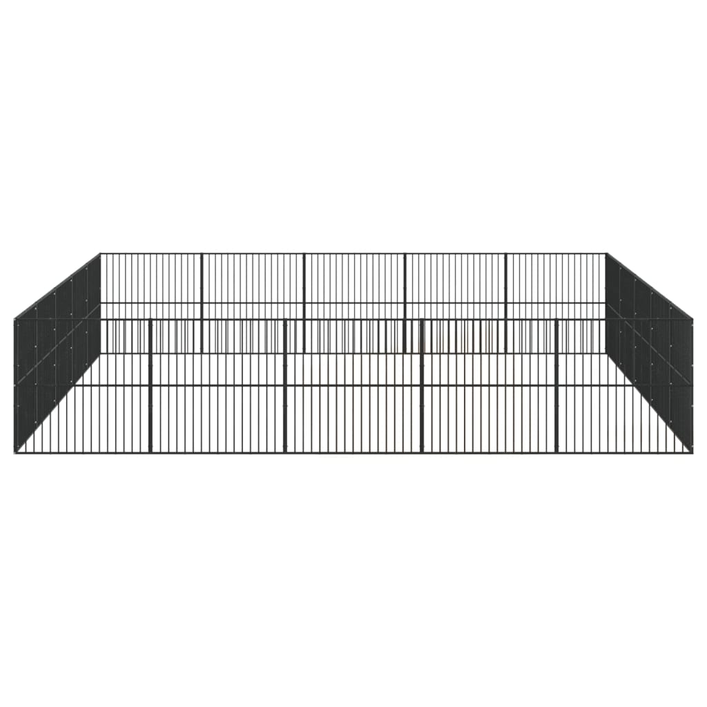 Dog Playpen 20 Panels Black Galvanised Steel