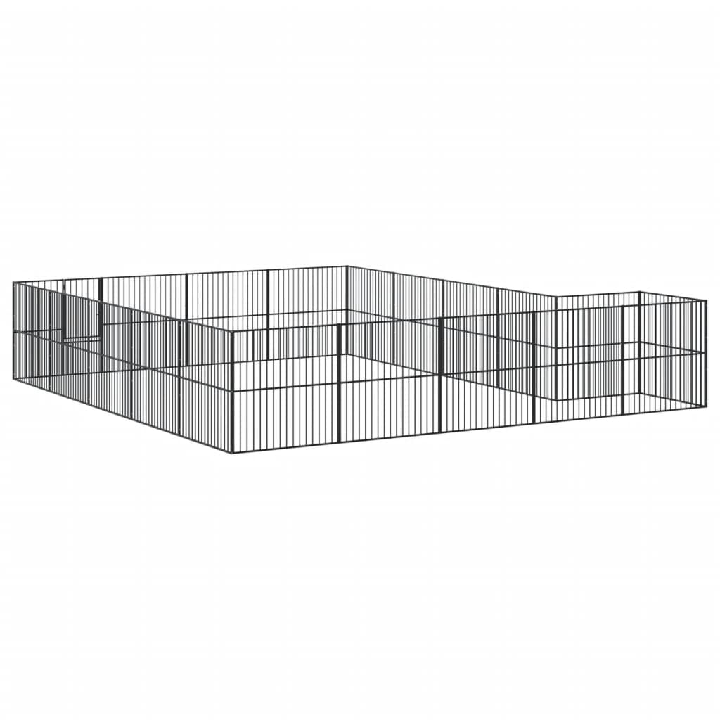 Dog Playpen 20 Panels Black Galvanised Steel