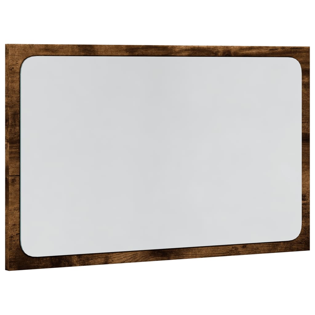 LED Bathroom Mirror Smoked Oak 60x8,5x38 cm Engineered Wood