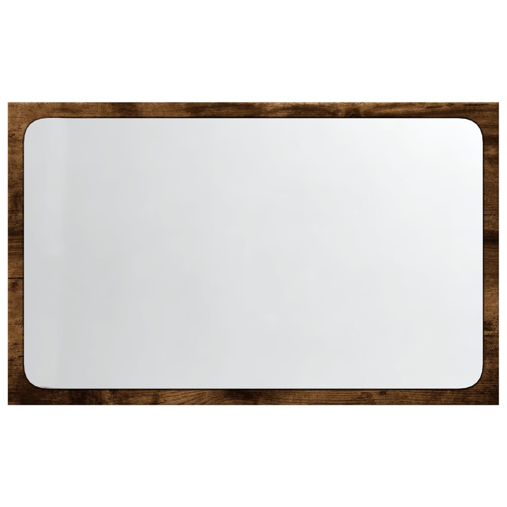 LED Bathroom Mirror Smoked Oak 60x8,5x38 cm Engineered Wood